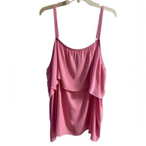 Torrid rayon slub tiered‎ tank top rose pink 5X NWT